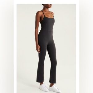 Zella flex flare leg Racerback keyhole spaghetti strap jumpsuit